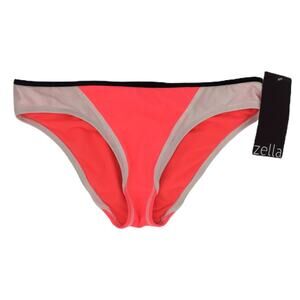Zella Pink White Color Block Bikini Bottom Size XS NWT